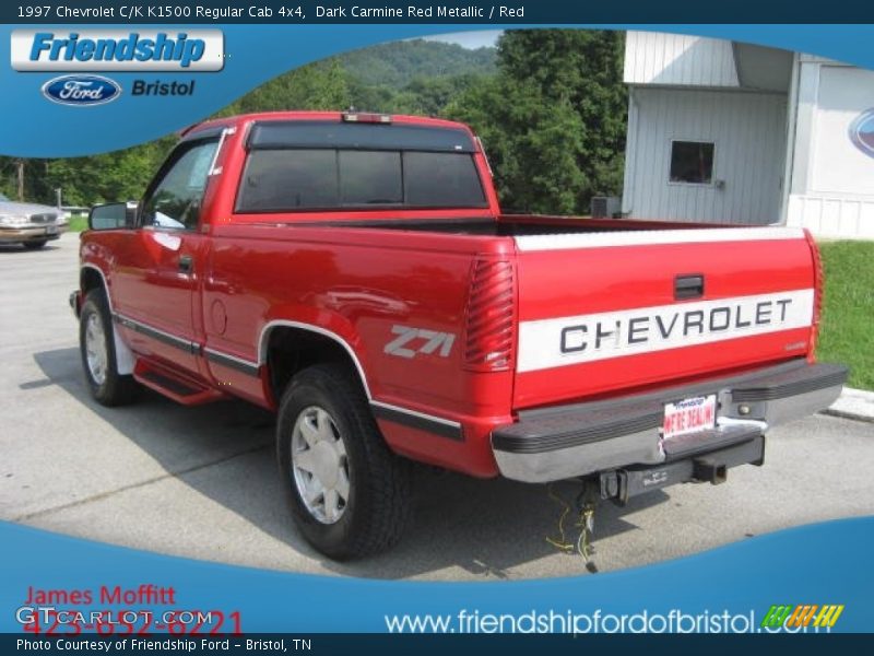 Dark Carmine Red Metallic / Red 1997 Chevrolet C/K K1500 Regular Cab 4x4