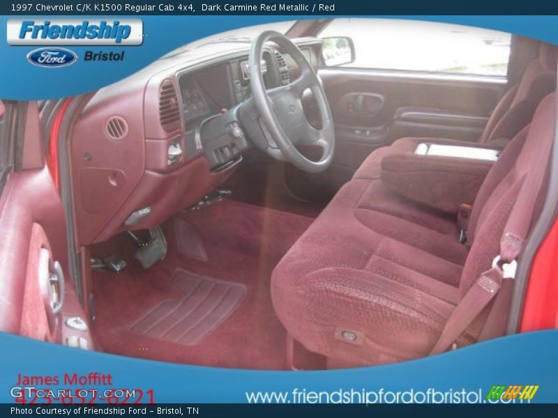 Dark Carmine Red Metallic / Red 1997 Chevrolet C/K K1500 Regular Cab 4x4