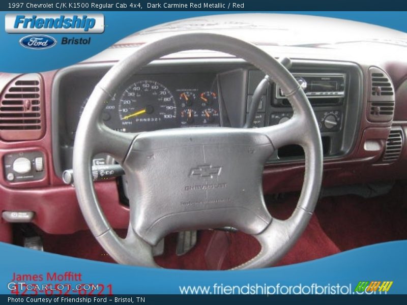 Dark Carmine Red Metallic / Red 1997 Chevrolet C/K K1500 Regular Cab 4x4