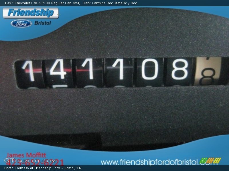 Dark Carmine Red Metallic / Red 1997 Chevrolet C/K K1500 Regular Cab 4x4