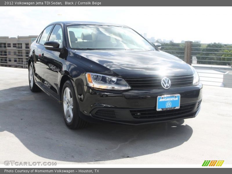 Black / Cornsilk Beige 2012 Volkswagen Jetta TDI Sedan