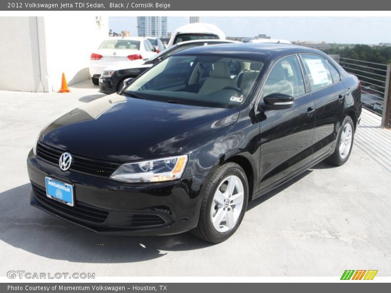 Black / Cornsilk Beige 2012 Volkswagen Jetta TDI Sedan