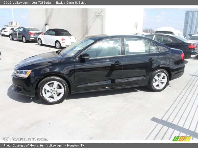 Black / Cornsilk Beige 2012 Volkswagen Jetta TDI Sedan