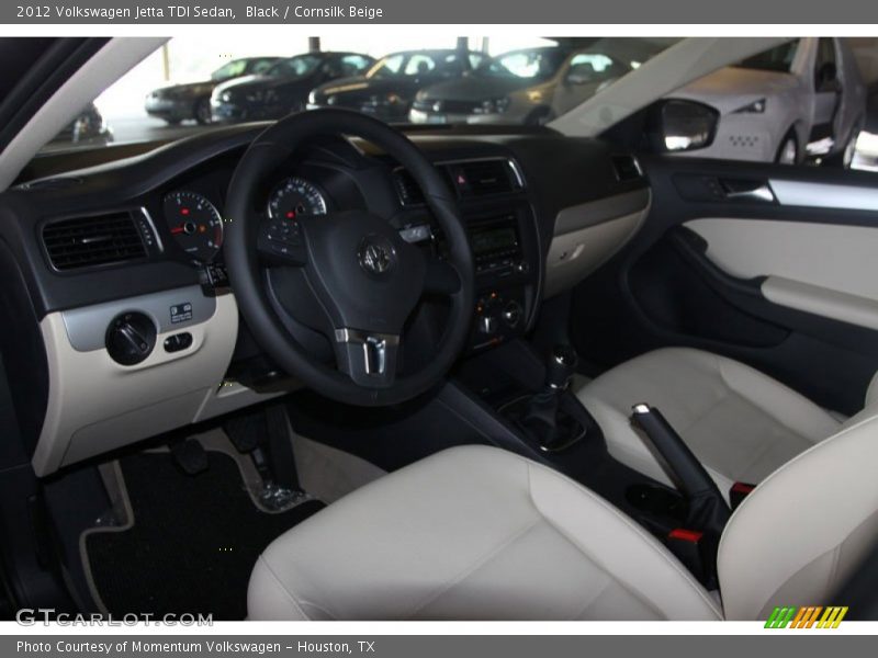 Black / Cornsilk Beige 2012 Volkswagen Jetta TDI Sedan