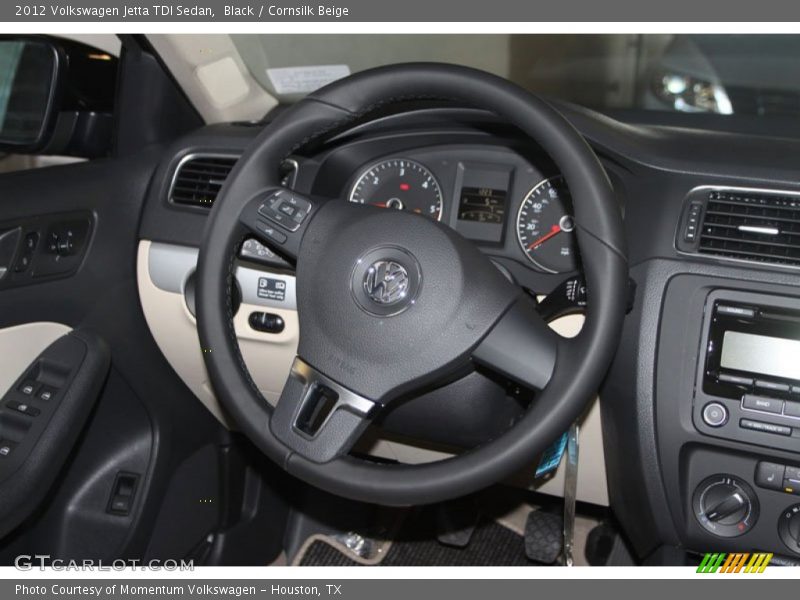 Black / Cornsilk Beige 2012 Volkswagen Jetta TDI Sedan