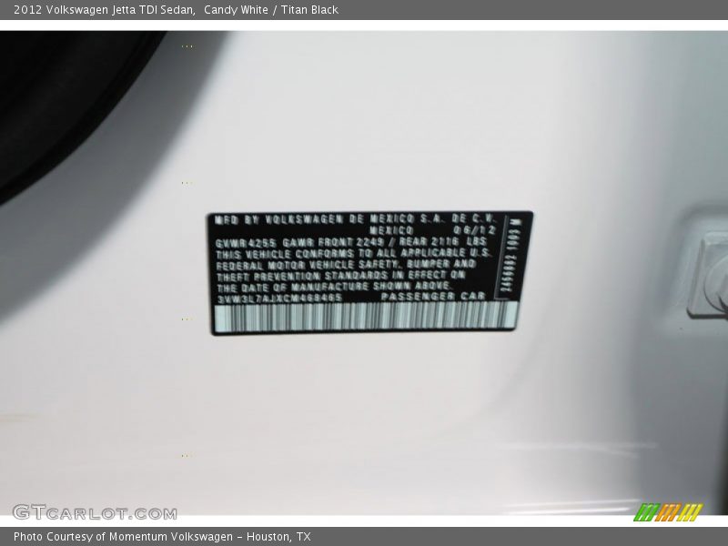 Candy White / Titan Black 2012 Volkswagen Jetta TDI Sedan