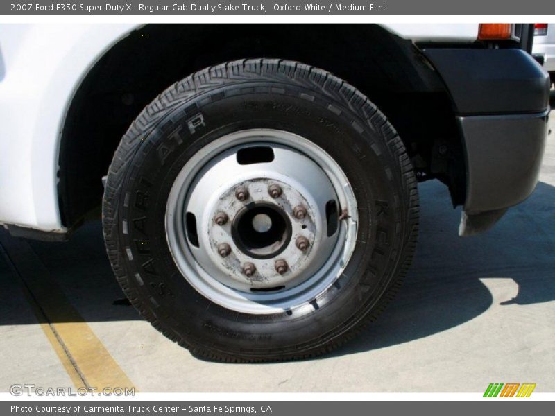 Oxford White / Medium Flint 2007 Ford F350 Super Duty XL Regular Cab Dually Stake Truck