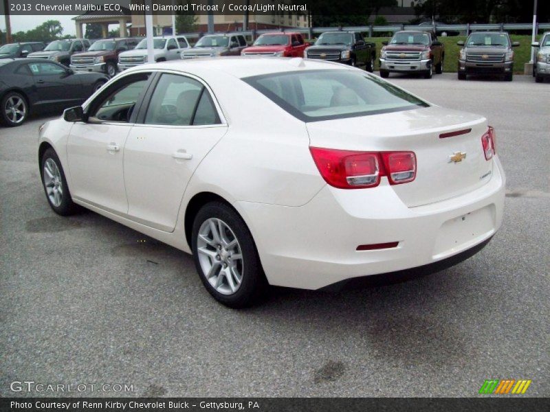 White Diamond Tricoat / Cocoa/Light Neutral 2013 Chevrolet Malibu ECO