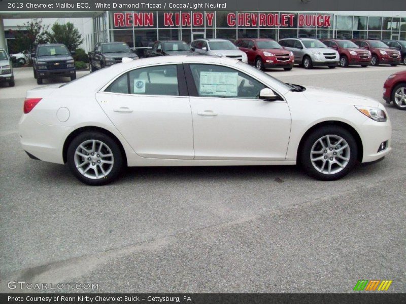 White Diamond Tricoat / Cocoa/Light Neutral 2013 Chevrolet Malibu ECO