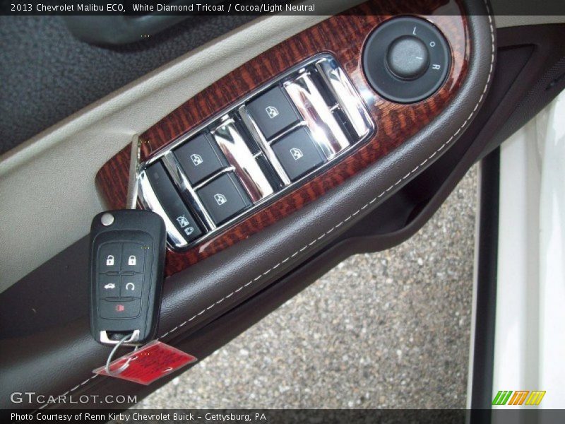 White Diamond Tricoat / Cocoa/Light Neutral 2013 Chevrolet Malibu ECO