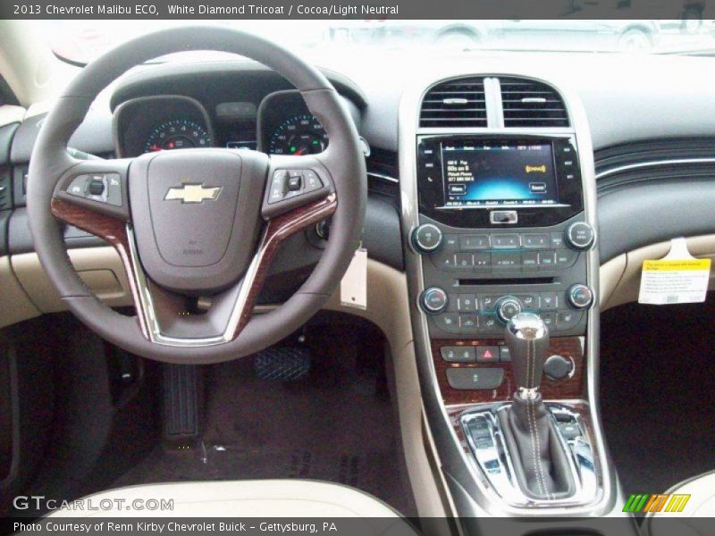 White Diamond Tricoat / Cocoa/Light Neutral 2013 Chevrolet Malibu ECO