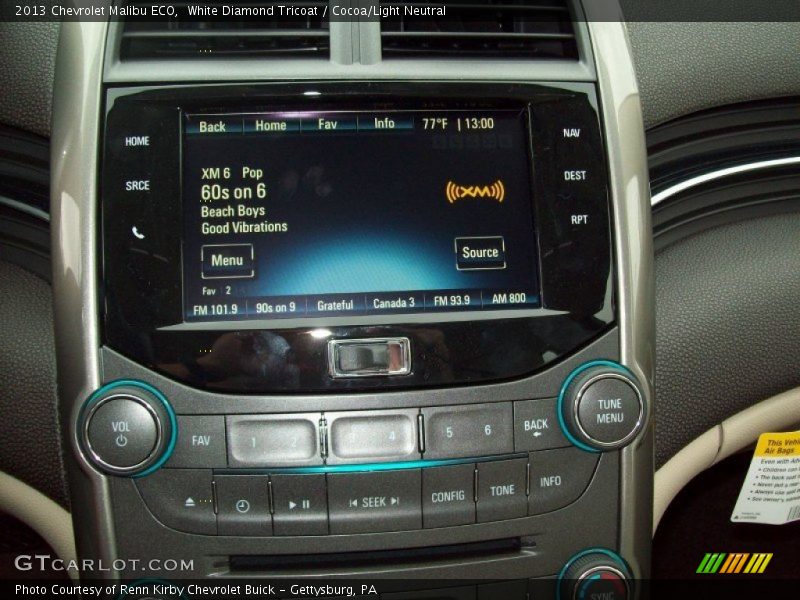 White Diamond Tricoat / Cocoa/Light Neutral 2013 Chevrolet Malibu ECO