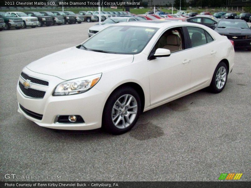 White Diamond Tricoat / Cocoa/Light Neutral 2013 Chevrolet Malibu ECO