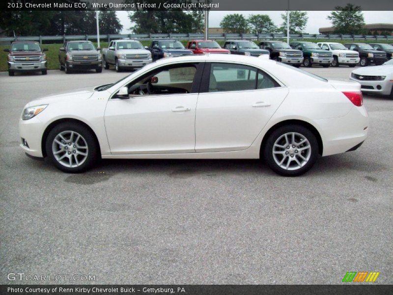 White Diamond Tricoat / Cocoa/Light Neutral 2013 Chevrolet Malibu ECO