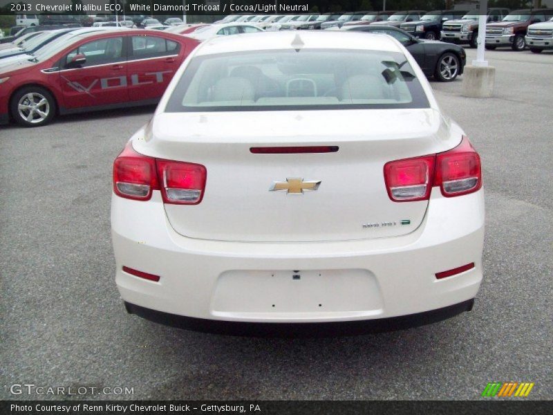 White Diamond Tricoat / Cocoa/Light Neutral 2013 Chevrolet Malibu ECO
