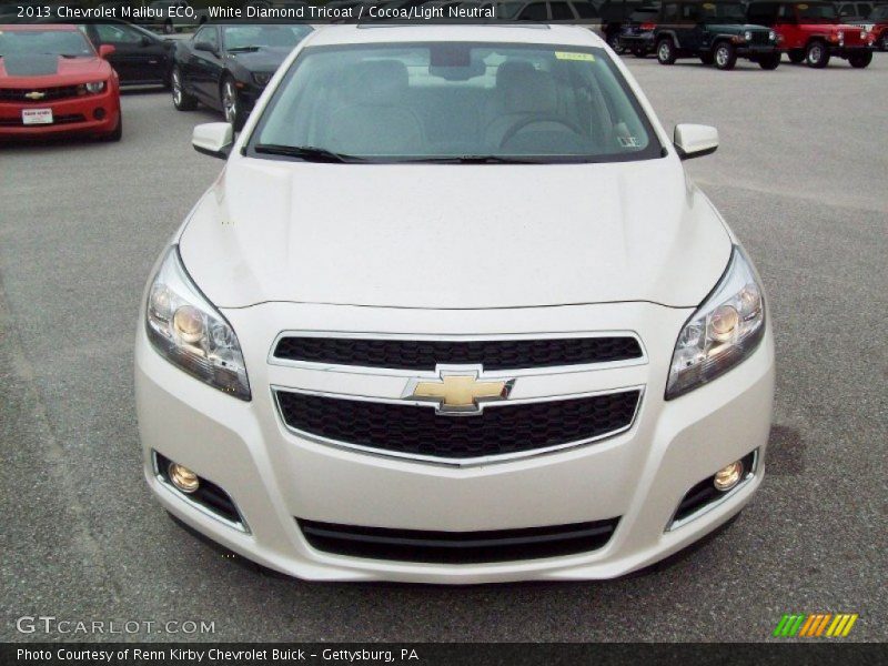 White Diamond Tricoat / Cocoa/Light Neutral 2013 Chevrolet Malibu ECO