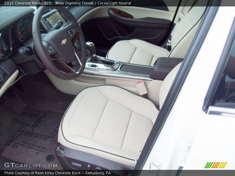 White Diamond Tricoat / Cocoa/Light Neutral 2013 Chevrolet Malibu ECO