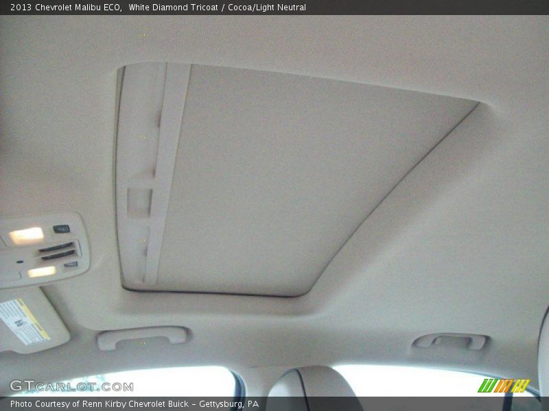 White Diamond Tricoat / Cocoa/Light Neutral 2013 Chevrolet Malibu ECO