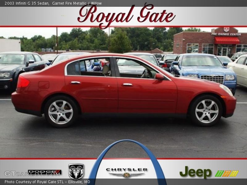 Garnet Fire Metallic / Willow 2003 Infiniti G 35 Sedan