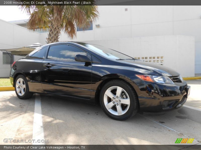 Nighthawk Black Pearl / Black 2008 Honda Civic EX Coupe