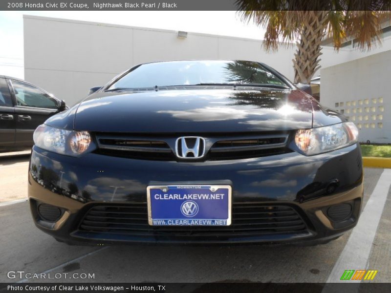 Nighthawk Black Pearl / Black 2008 Honda Civic EX Coupe