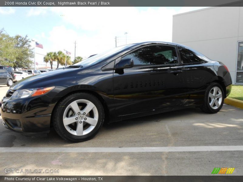 Nighthawk Black Pearl / Black 2008 Honda Civic EX Coupe