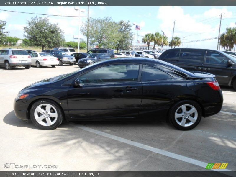 Nighthawk Black Pearl / Black 2008 Honda Civic EX Coupe