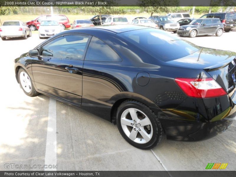 Nighthawk Black Pearl / Black 2008 Honda Civic EX Coupe