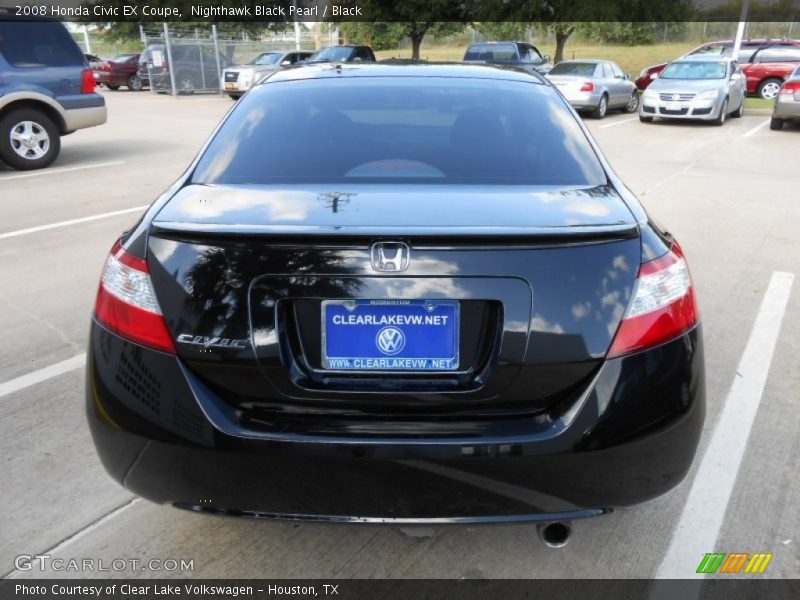 Nighthawk Black Pearl / Black 2008 Honda Civic EX Coupe