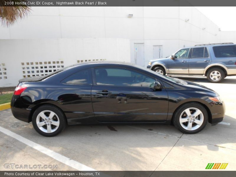 Nighthawk Black Pearl / Black 2008 Honda Civic EX Coupe
