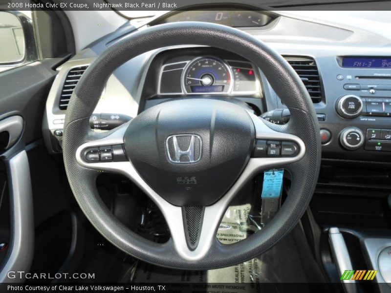 Nighthawk Black Pearl / Black 2008 Honda Civic EX Coupe