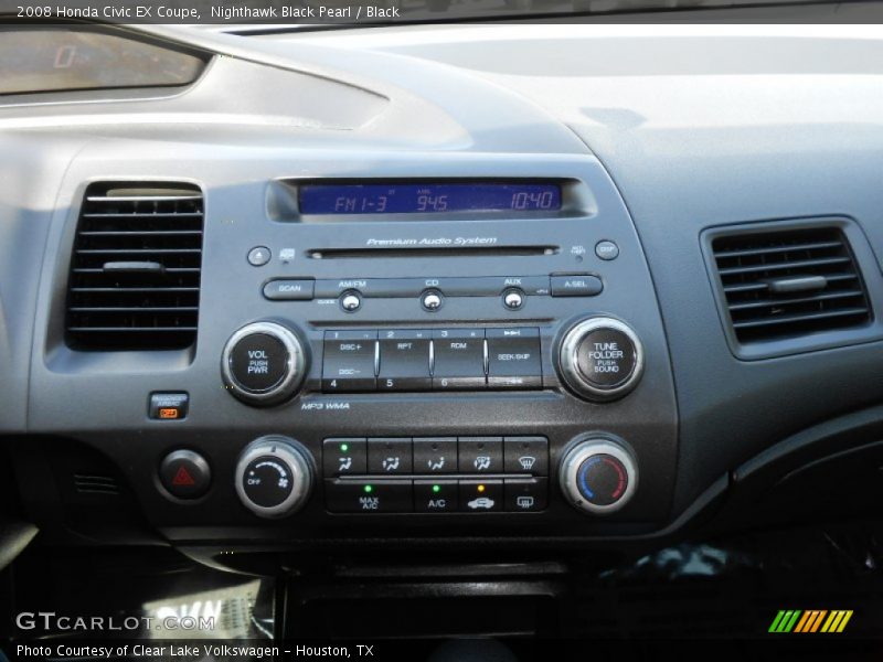 Nighthawk Black Pearl / Black 2008 Honda Civic EX Coupe