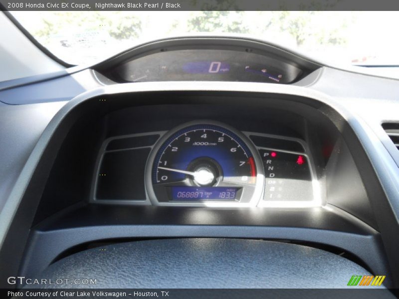 Nighthawk Black Pearl / Black 2008 Honda Civic EX Coupe
