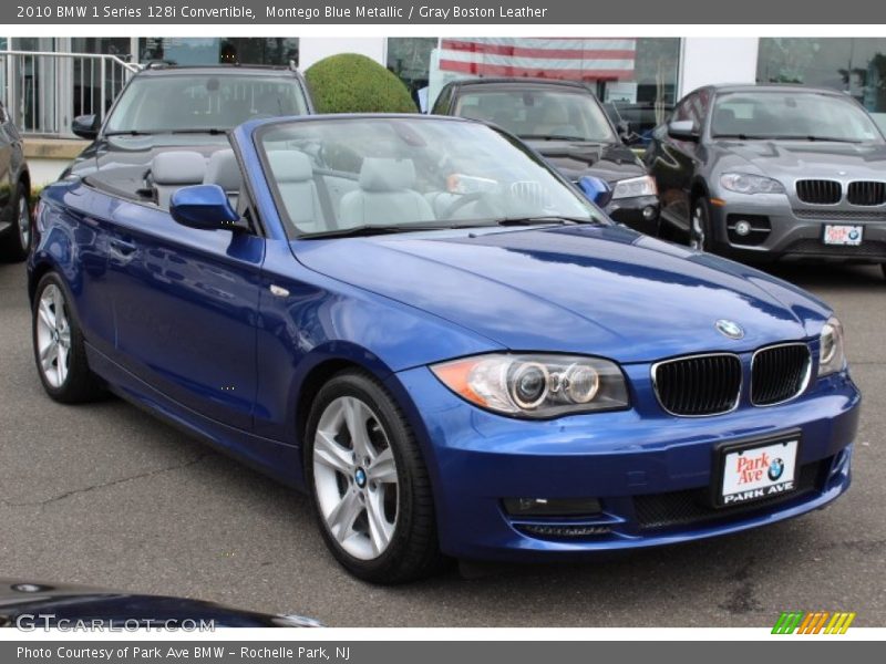 Montego Blue Metallic / Gray Boston Leather 2010 BMW 1 Series 128i Convertible