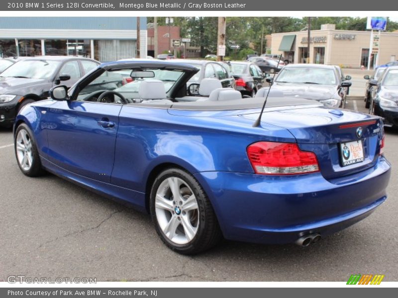 Montego Blue Metallic / Gray Boston Leather 2010 BMW 1 Series 128i Convertible