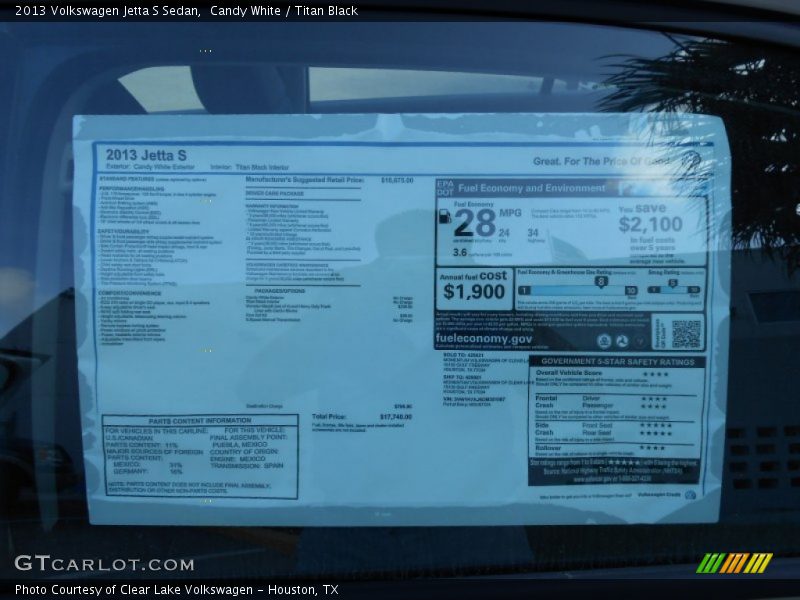 Candy White / Titan Black 2013 Volkswagen Jetta S Sedan