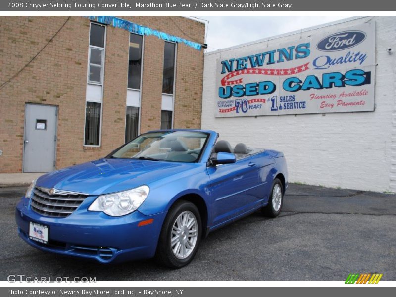 Marathon Blue Pearl / Dark Slate Gray/Light Slate Gray 2008 Chrysler Sebring Touring Convertible