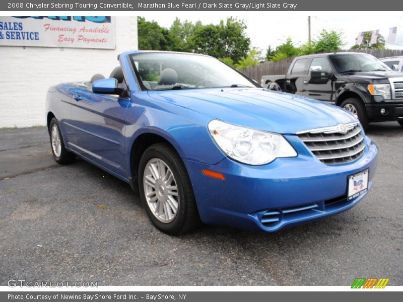 Marathon Blue Pearl / Dark Slate Gray/Light Slate Gray 2008 Chrysler Sebring Touring Convertible