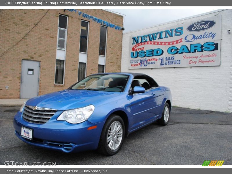 Marathon Blue Pearl / Dark Slate Gray/Light Slate Gray 2008 Chrysler Sebring Touring Convertible