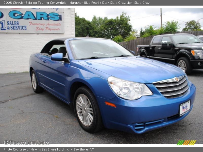 Marathon Blue Pearl / Dark Slate Gray/Light Slate Gray 2008 Chrysler Sebring Touring Convertible
