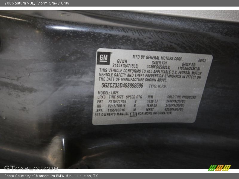 Storm Gray / Gray 2006 Saturn VUE
