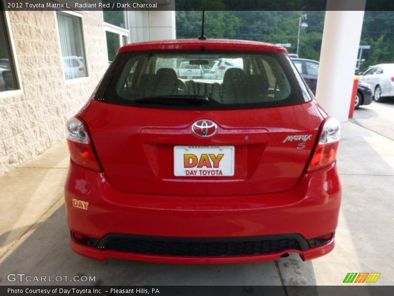 Radiant Red / Dark Charcoal 2012 Toyota Matrix L