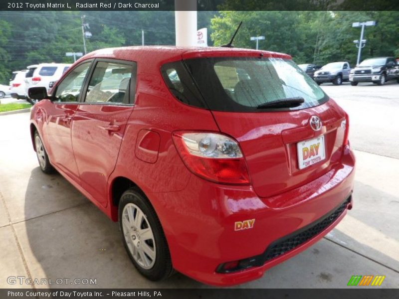 Radiant Red / Dark Charcoal 2012 Toyota Matrix L