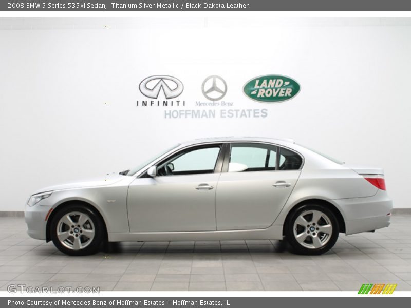 Titanium Silver Metallic / Black Dakota Leather 2008 BMW 5 Series 535xi Sedan