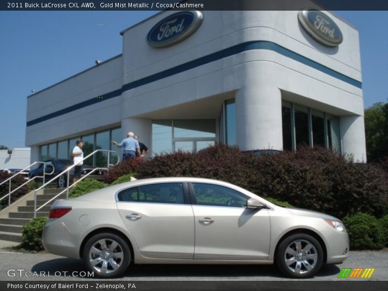 Gold Mist Metallic / Cocoa/Cashmere 2011 Buick LaCrosse CXL AWD