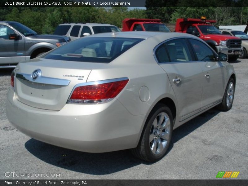 Gold Mist Metallic / Cocoa/Cashmere 2011 Buick LaCrosse CXL AWD