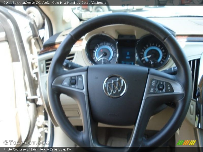 Gold Mist Metallic / Cocoa/Cashmere 2011 Buick LaCrosse CXL AWD