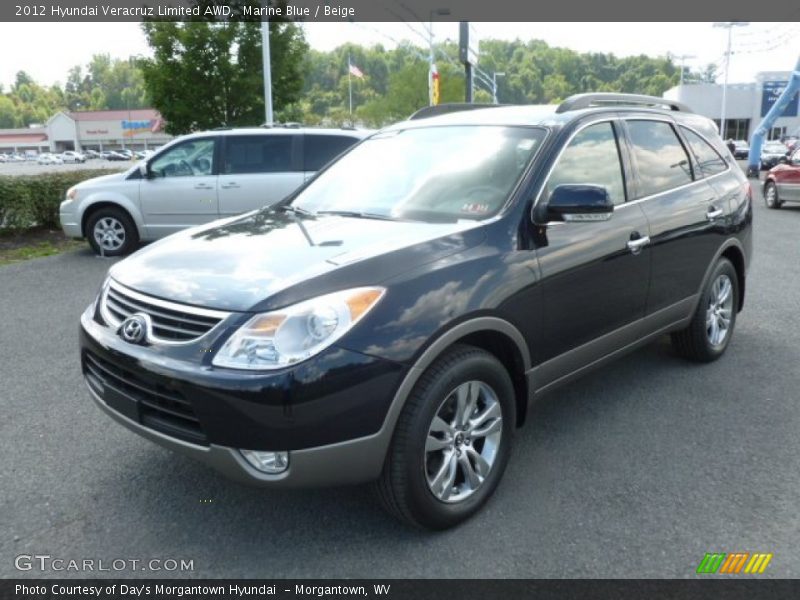 Marine Blue / Beige 2012 Hyundai Veracruz Limited AWD