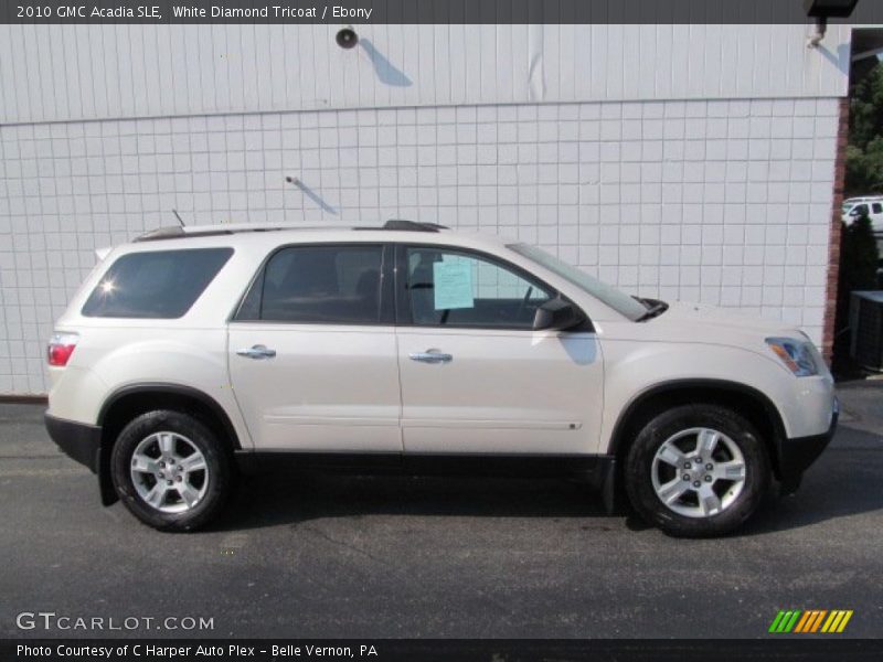 White Diamond Tricoat / Ebony 2010 GMC Acadia SLE