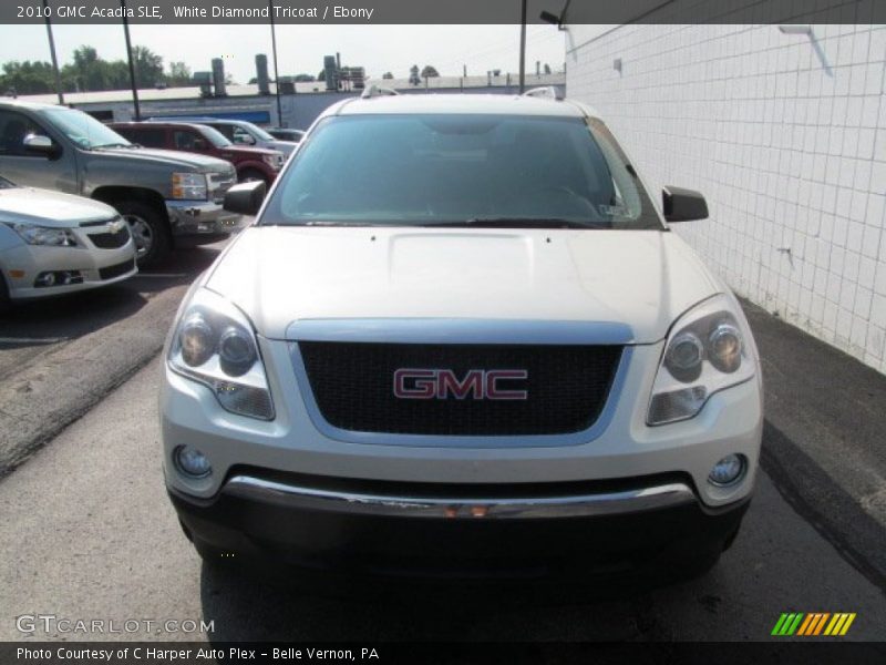 White Diamond Tricoat / Ebony 2010 GMC Acadia SLE